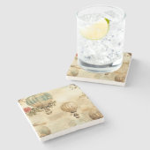 ヴィンテージ温風船（穏やかな風景） (9) ストーンコースター (横)