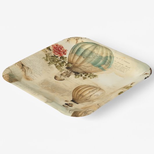 ヴィンテージ温風船（穏やかな風景） (9) ペーパープレート (傾斜あり)