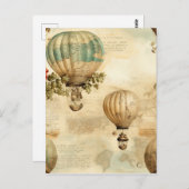 ヴィンテージ温風船(穏やかな風景) (9) ポストカード (正面/裏面)