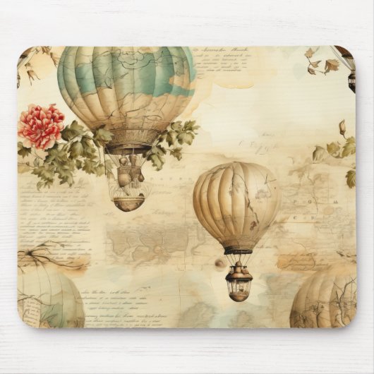 ヴィンテージ温風船（穏やかな風景） (9) マウスパッド (正面)