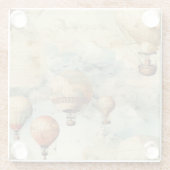 ヴィンテージ温風風船（穏やかな風景内） (6) ガラスコースター (裏面)