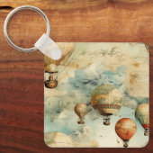 ヴィンテージ温風風船（穏やかな風景内） (6) キーホルダー (正面)