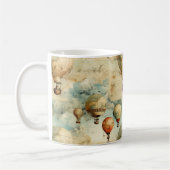 ヴィンテージ温風風船(穏やかな風景内) (6) コーヒーマグカップ (左)