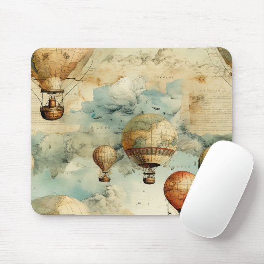 ヴィンテージ温風風船（穏やかな風景内） (6) マウスパッド (マウス)
