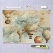 ヴィンテージ温風風船（穏やかな風景内） (6) 薄葉紙 (クラフト)