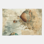 ヴィンテージ温風風船（穏やかな風景） (8) キッチンタオル (横)