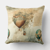 ヴィンテージ温風風船（穏やかな風景） (8) クッション (正面)