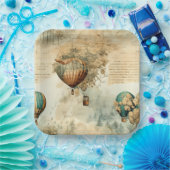 ヴィンテージ温風風船（穏やかな風景） (8) ペーパープレート (パーティー)