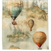 ヴィンテージ温風風船（風景内） (4) シャワーカーテン (正面)