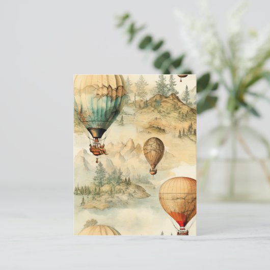 ヴィンテージ温風風船(風景内) (4) ポストカード (スタンド正面)