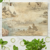 ヴィンテージ温風風船(7) キッチンタオル (折り畳み)