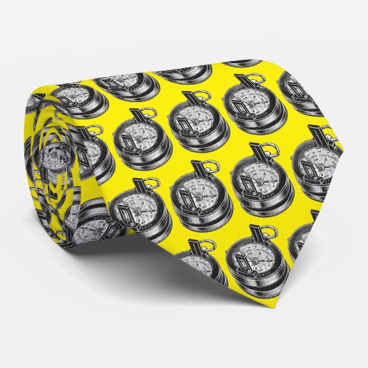 ヴィンテージ測量機コンパス測量ツール ネクタイ (ロール)