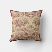 ヴィンテージ湖イエローレッドトイレデジュイミモノグラム クッション (裏面)