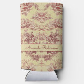 ヴィンテージ湖イエローレッドトイレデジュイミモノグラム スリム缶クーラー (裏面)