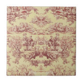 ヴィンテージ湖イエローレッドトイレデジュイミモノグラム タイル (正面)