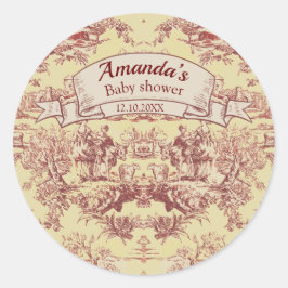 ヴィンテージ湖イエローレッドトイレデジュイミモノグラム ラウンドシール