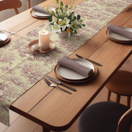 ヴィンテージ湖イエローレッドトイレデジュイ ショートテーブルランナー