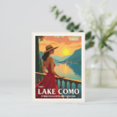 ヴィンテージ湖コモイタリアトラベイタリアンル ポストカード (スタンド正面)