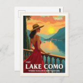 ヴィンテージ湖コモイタリアトラベイタリアンル ポストカード (正面/裏面)