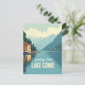 ヴィンテージ湖コモ ポストカード (スタンド正面)