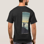 ヴィンテージ湖畔釣りシルエット Tシャツ (裏面)