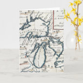 ヴィンテージ湖素晴らしの地図(1696) カード (黄色い花)