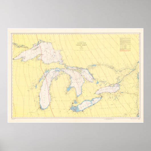 ヴィンテージ湖素晴らしの地図（1966年） ポスター (正面)