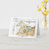 ヴィンテージ湖素晴らし葉書の地図 カード (黄色い花)