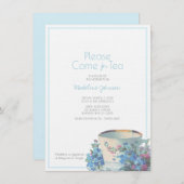 ヴィンテージ湯飲みベビーシエレガントャワー青 招待状 (正面/裏面)
