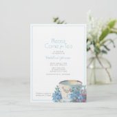 ヴィンテージ湯飲みベビーシエレガントャワー青 招待状 (スタンド正面)