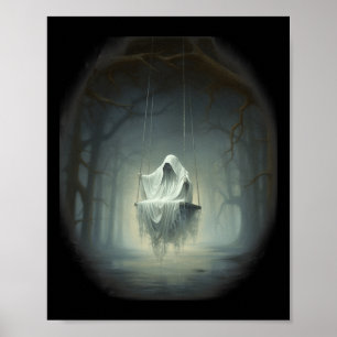 ヴィンテージ湿地幽霊オンスイングインフォレストハロー ポスター