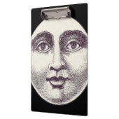 ヴィンテージ満月の男性フル顔白黒 クリップボード (左)