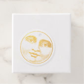 ヴィンテージ満月の男性顔茶色セピア金ゴールド フェイバータグ (箱)