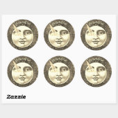 ヴィンテージ満月の顔アイスクリームコーンアイ ラウンドシール (シート)