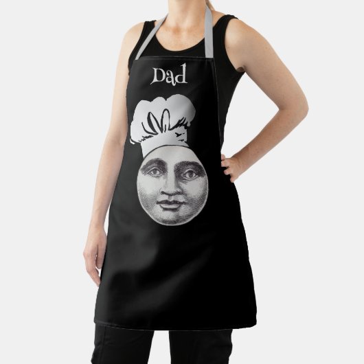 ヴィンテージ満月の顔シェフハットブラック エプロン (インサイチュ)