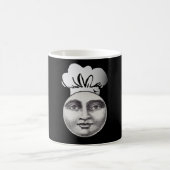 ヴィンテージ満月の顔シェフハットブラック コーヒーマグカップ (中央)