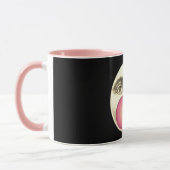 ヴィンテージ満月の顔ピンクバブルガム マグカップ (左)