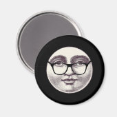 ヴィンテージ満月の顔眼鏡ブラックwh マグネット (正面/裏面)