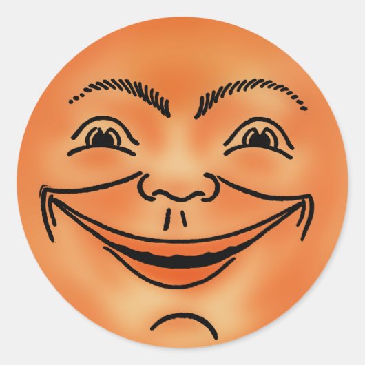 ヴィンテージ満月ステッカー ラウンドシール (正面)