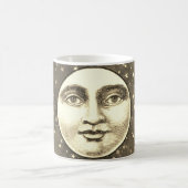 ヴィンテージ満月顔セピア金ゴールド茶色 コーヒーマグカップ (中央)