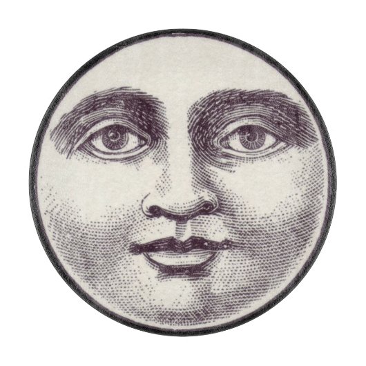 ヴィンテージ満月顔 カッティングボード (正面)