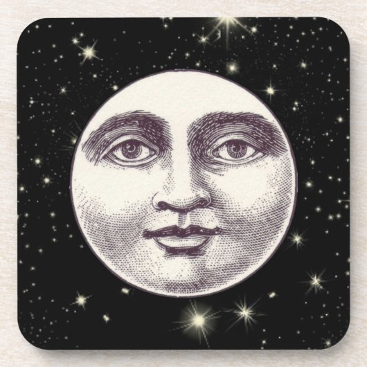 ヴィンテージ満月顔 コースター (正面)