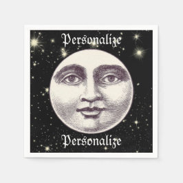 ヴィンテージ満月顔 スタンダードカクテルナプキン