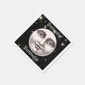 ヴィンテージ満月顔 スタンダードカクテルナプキン (角)