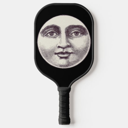 ヴィンテージ満月顔 ピックルボールラケット (正面)