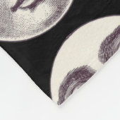 ヴィンテージ満月顔 フリースブランケット (角)