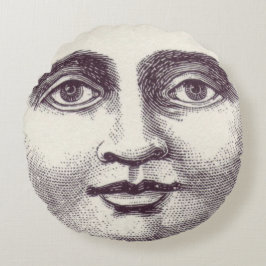 ヴィンテージ満月顔 ラウンドクッション