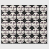 ヴィンテージ満月顔 ラッピングペーパー (フラット)