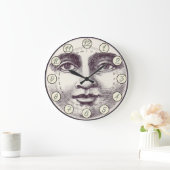 ヴィンテージ満月顔 ラージ壁時計 (ホーム)