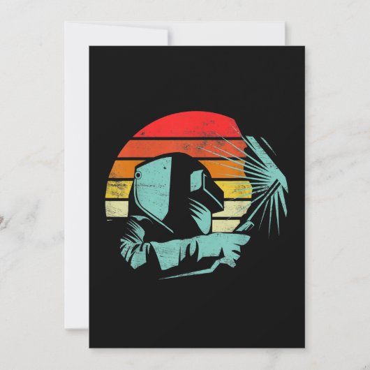 ヴィンテージ溶接ヘルメットシルエットギフト|ウェルダー 案内状 (正面)